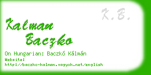 kalman baczko business card